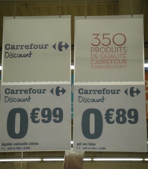 affiche produits Carrefour discount
