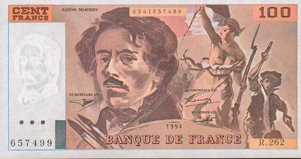 cent francs eugene delacroix