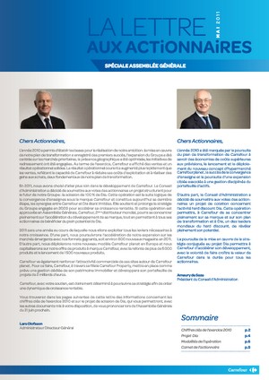 Carrefour lettre aux actionnaires 21 juin 2011