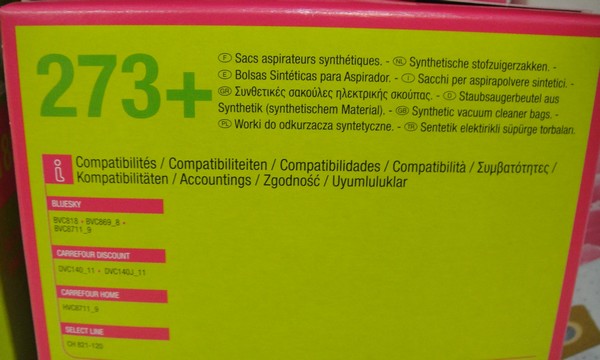 dos référence sac Aspirateur carrefour discount dos référence sac Aspirateur carrefour discount