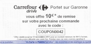 Carrefour Drive ticket reduction