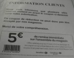faux coupon de réduction carrefour 31 mars 2012