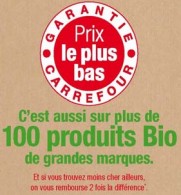 100 produits bio marque carrefour