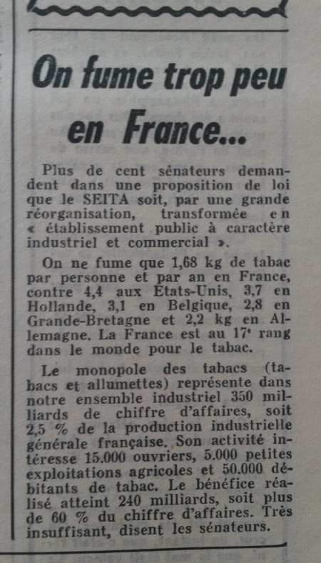 on fume trop peu en france paris-jour 19 11 1959