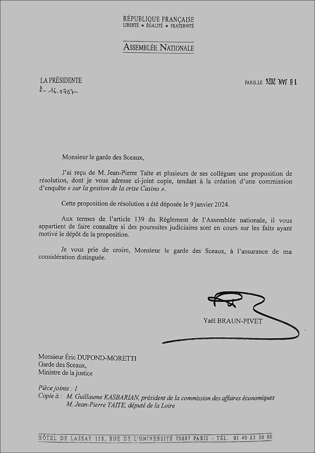 Dossier Casino la Présidente de l